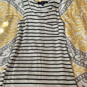 Olive and Cream Striped Tank Top